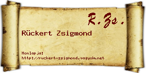 Rückert Zsigmond névjegykártya